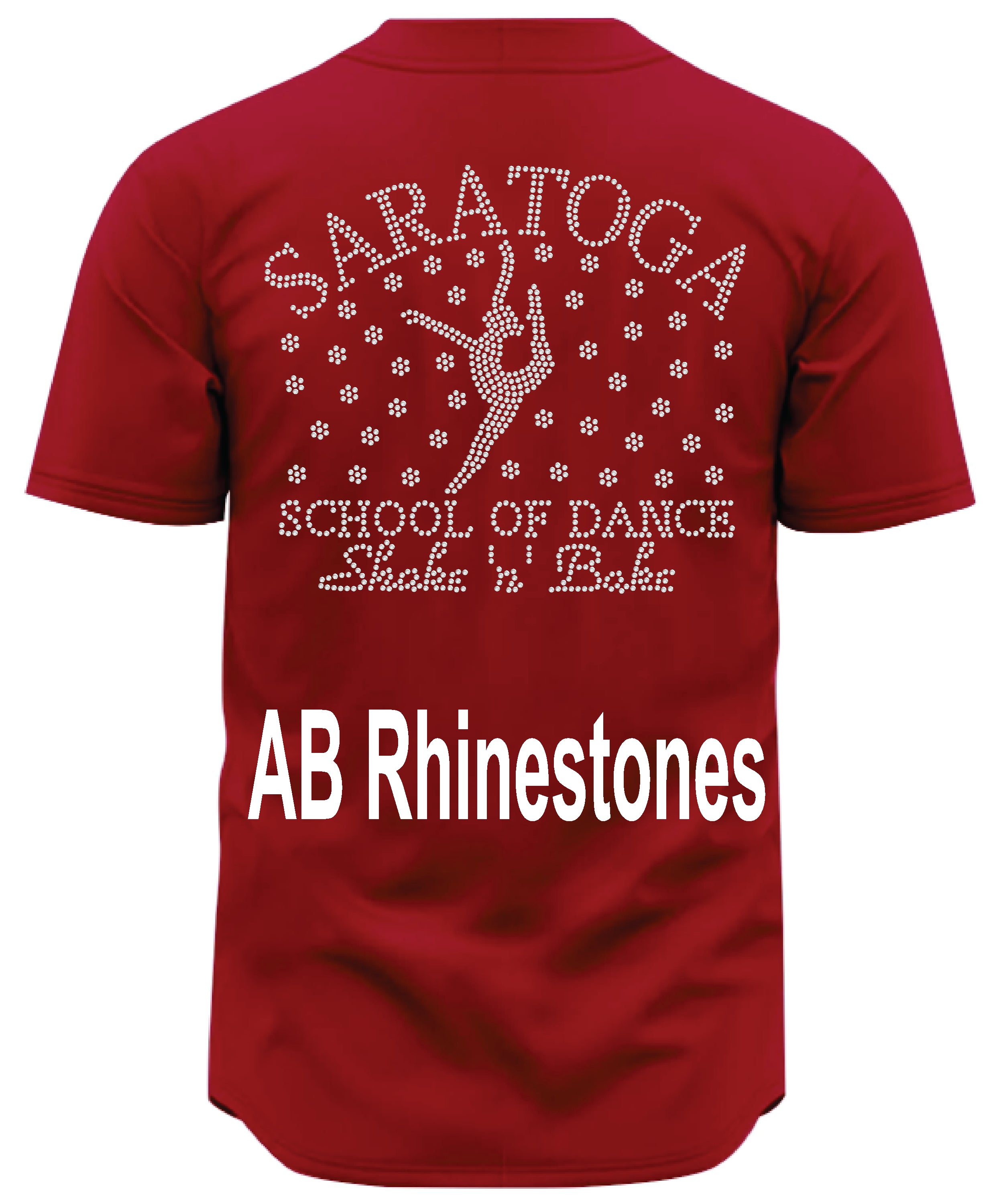 Saratoga Dance Button Down Rhinestone Baseball Jersey